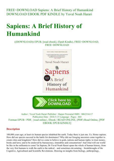 Sapiens: A Brief History of Humankind Ebook Doc