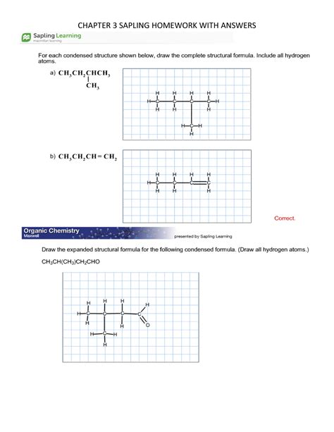 Sapling Homework Answers Organic Chemistry Doc