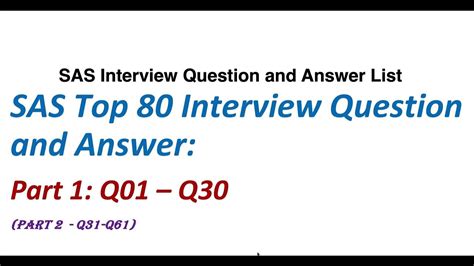 Sas Interview Question And Answer Doc