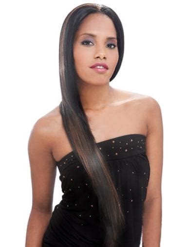 Sassy Brown Straight Long African American Wigs