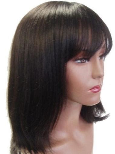 Sassy Brown Straight Shoulder Length Wigs For Cancer