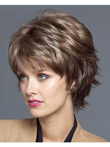 Sassy Brown Wavy Short Synthetic Wigs