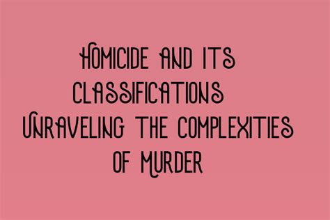 Satsujinki: Unraveling the Complexities of Homicide