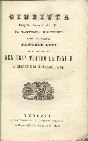 Saul Tragedia Lirica in Quattro Atti Da Rappresentarsi Al Teatro Civico Di Cuneo Il Carnovale 1854 - Doc