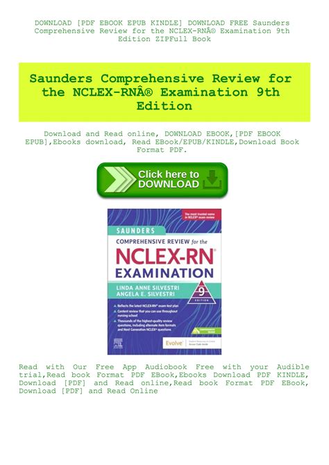 Saunders Comprehensive Review for the Nclex-RnÃ‚Â® Examination 6th Edition Epub