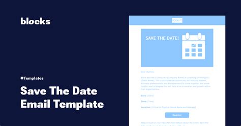 Save The Date Email Template
