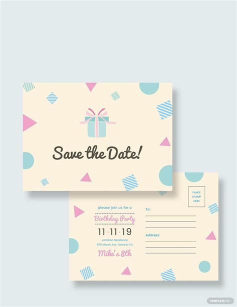 Save The Date Template Birthday