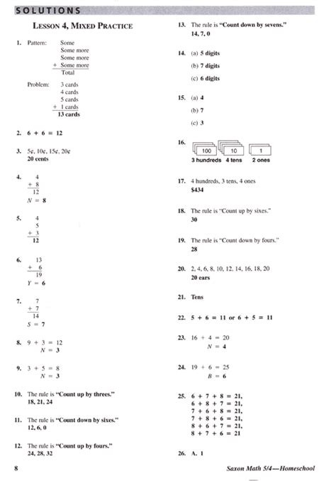 Saxon Answer Key PDF