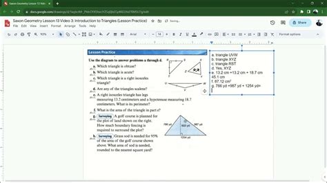 Saxon Geometry Lesson 74 Practice Answers Doc