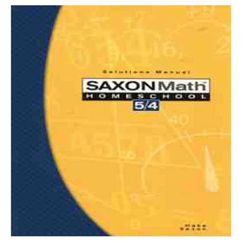 Saxon Math 5 4 Solutions Manual Doc