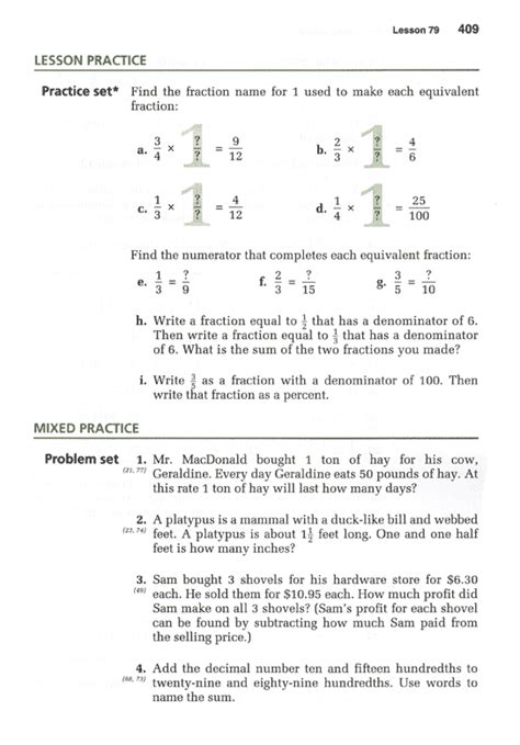 Saxon Math Answer Key 6th Grade Lessons PDF