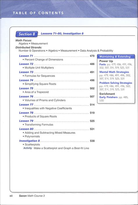 Saxon Math Course 3 Teacher Answer Key PDF