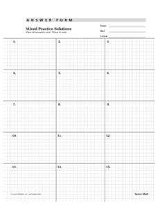 Saxon Math Homework Answer Sheet PDF