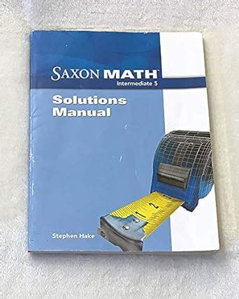 Saxon Math Intermediate 5 Solutions Manual PDF