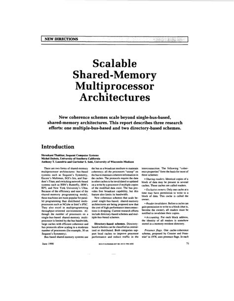 Scalable Shared Memory Multiprocessors Doc