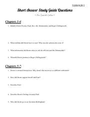 Scarlet Letter Short Answer Study Guide Questions Epub