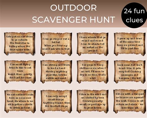 Scavenger Hunt Riddles With Answers For Outside Doc