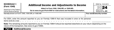 Schedule 1 of Form 1040: A Comprehensive Guide for Itemized Deductions