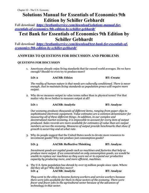 Schiller Essentials Of Economics Homework Answer Key Epub