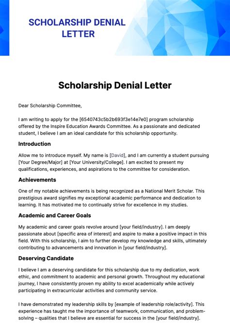 Scholarship Denial Letter: A Guide for Handling Rejection Gracefully