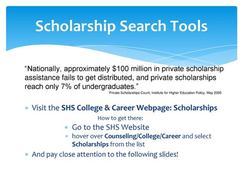Scholarship Search Assistance:
