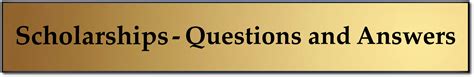 Scholarships Questions And Answers Reader