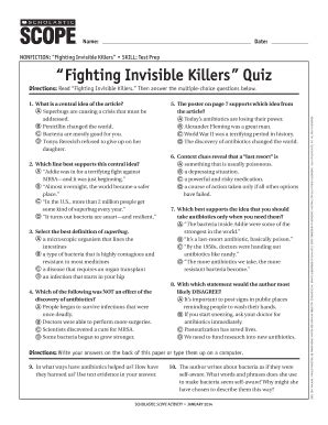 Scholastic Scope Fighting Invisible Killers Answers Reader