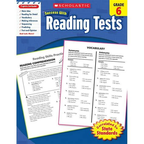 Scholastic Success With Reading Tests Grade 6 Scholastic Success with Workbooks Tests Reading Kindle Editon