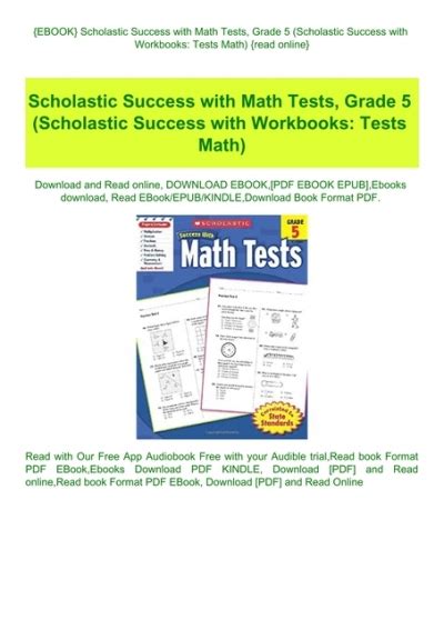 Scholastic Success with Math Tests Grade 5 Scholastic Success with Workbooks Tests Math Doc