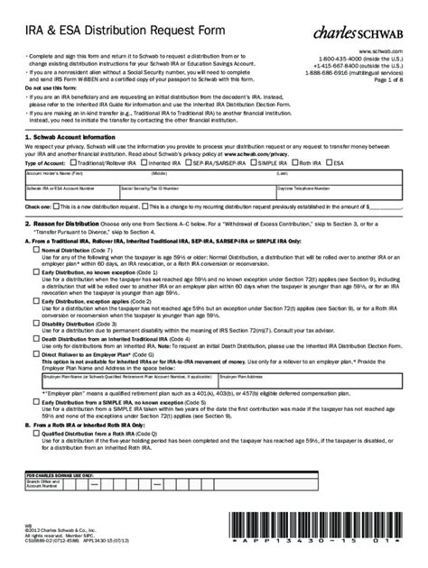 Schwab IRA Distribution Form: A Comprehensive Guide to Understanding and Completing