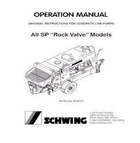 Schwing Concrete Pump Operators Manual Ebook Epub