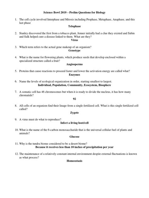 Science Bowl Questions Answers For Computer Epub