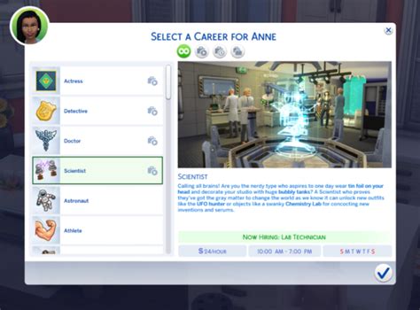 Science Career Sims 4