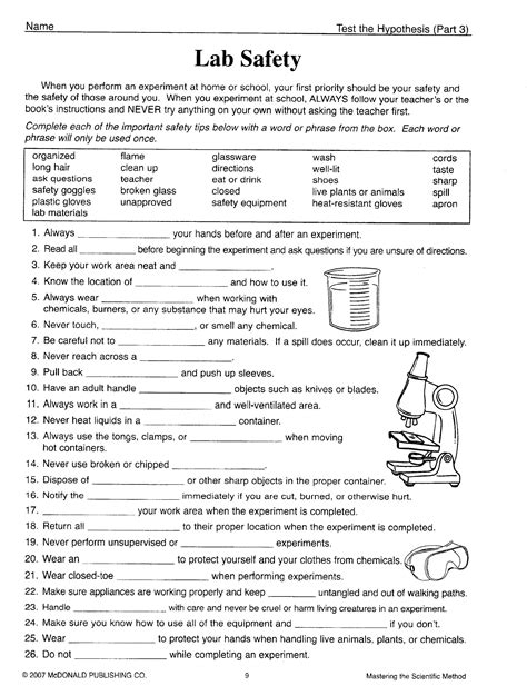 Science Laboratory Safety Test Answers Reader