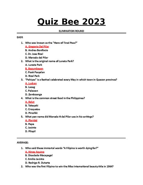 Science Quiz Bee Questions Answers Grade 6 Reader