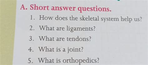 Science Short Answer Questions On Skeletal System Reader