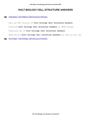 Science Skills Cell Structure Holt Biology Answers Doc