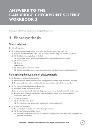 Science Workbook 3 Answers Hodder Education PDF