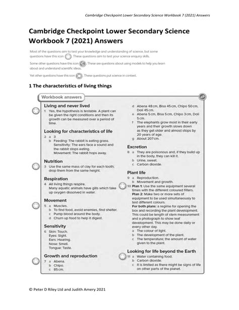 Science Workbook 7th Grade Answers Kindle Editon