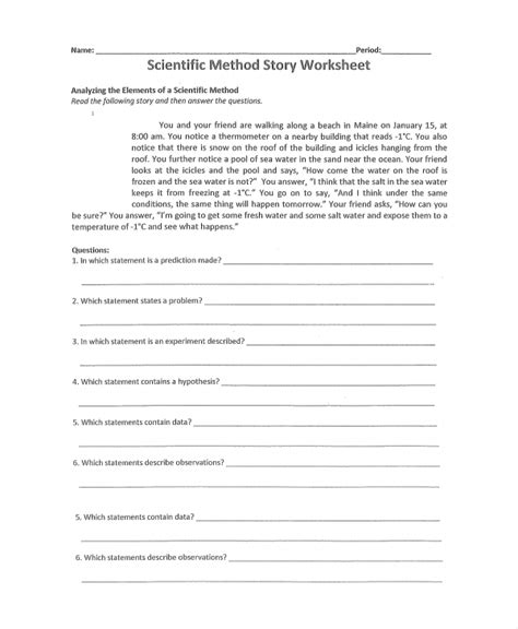 Scientific Method Story Worksheet Answers Kindle Editon