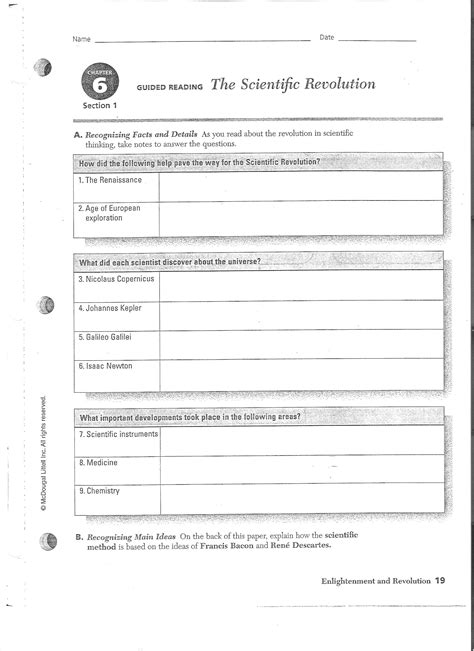 Scientific Revolution Guided Answers Chapter 18 Reader