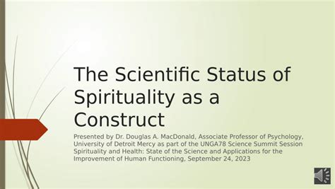 Scientific Status of Spirituality PDF