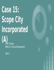 Scope City Incorporated Case 15 Solution Kindle Editon