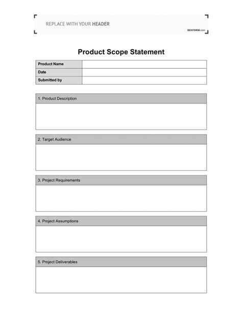 Scope Document Template Word
