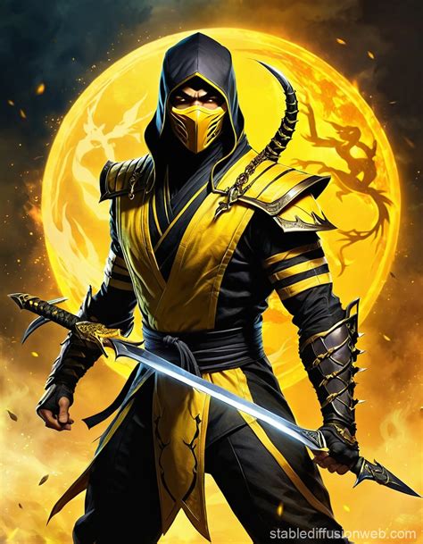 Scorpion's Yellow Ninja Suit: