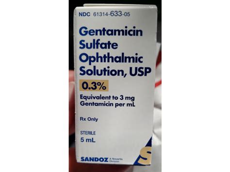 Sds Gentamicin Sulfate Ophthalmic Solution Usp 0 3 Reader