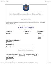 Sea Cadet Answer Sheet Doc