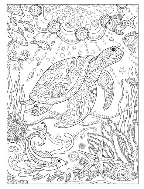 Sea Creatures coloring books for adults Coloring Pages Design for Relaxation and Stress Relief PDF