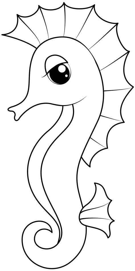 Seahorse Outline Printable