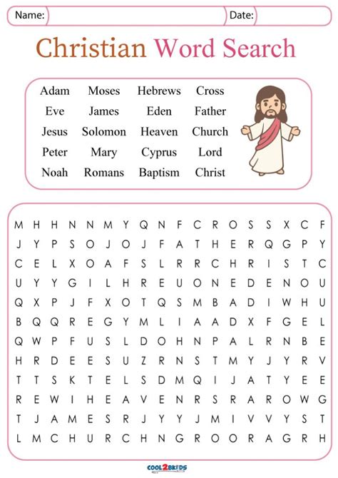 Search And Find Christian Worksheets Free Printable For Kids
